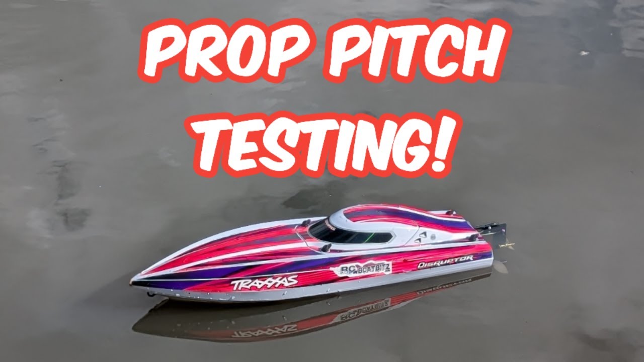 Testing more pitch vs High rake props on our Traxxas Disruptor