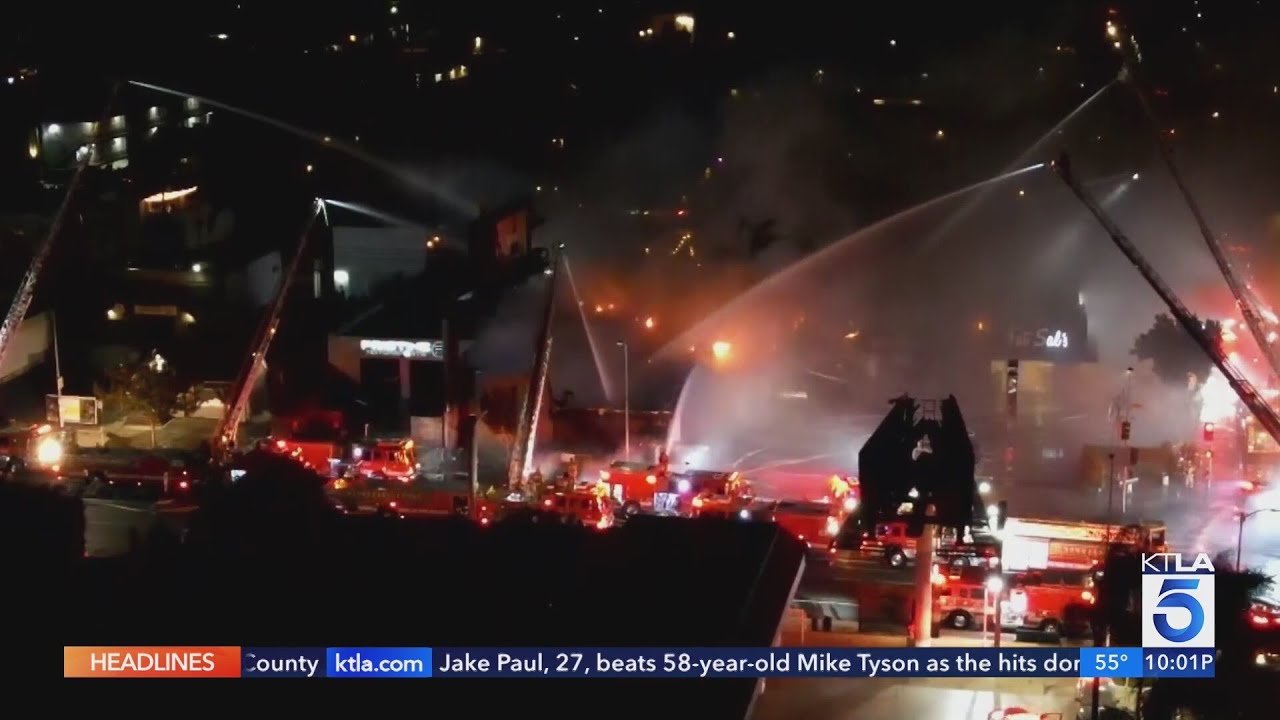 Hollywood strip mall burns down, nearby restaurants sustain major damage