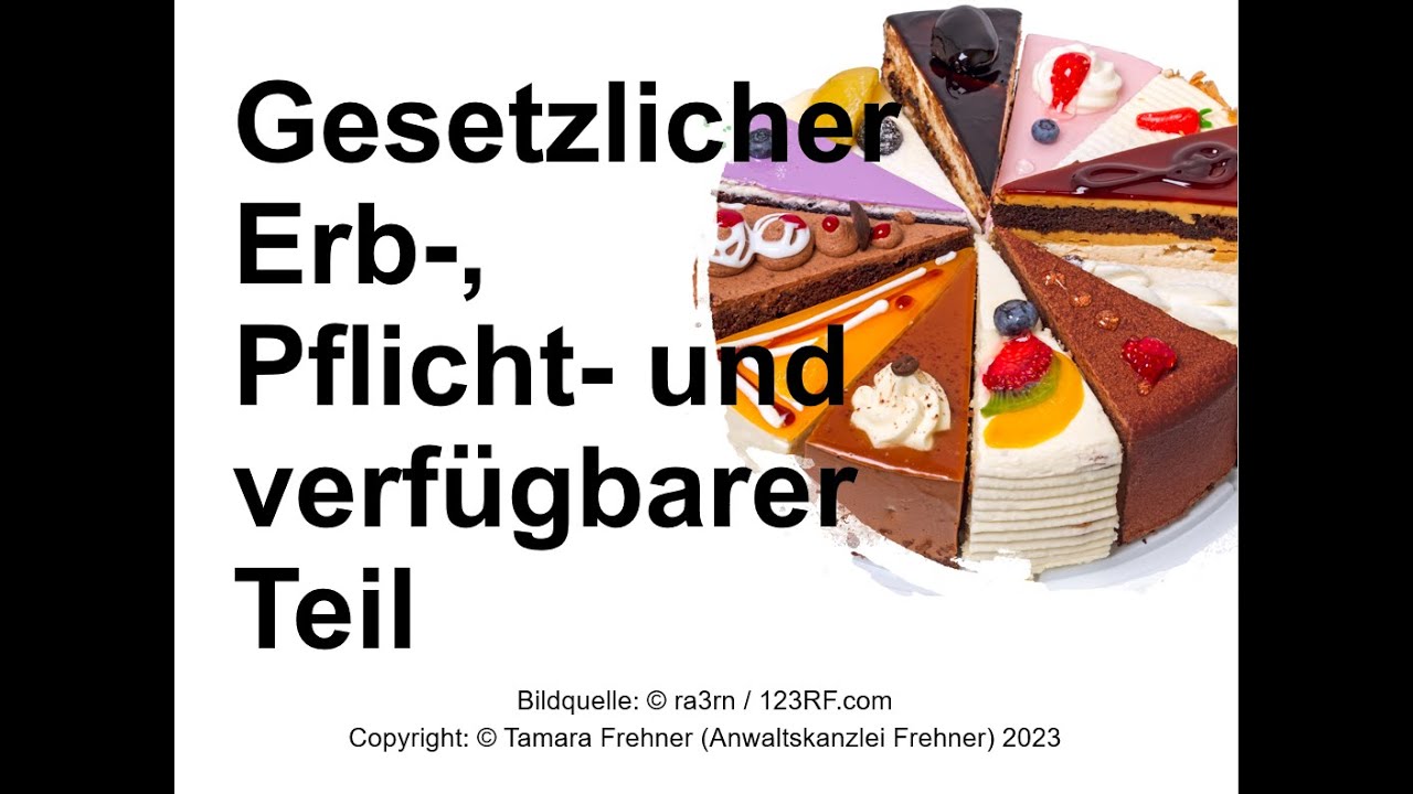Schweizerisches Erbrecht, Nachlassplanung:Gesetzlicher Erbteil, Pflichtteil, verf&uuml;gbarer Teil