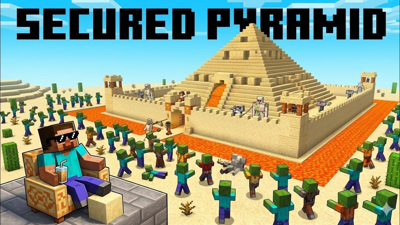 My UNSTOPPABLE SECURED PYRAMID in Minecraft! 🏜️🛡️