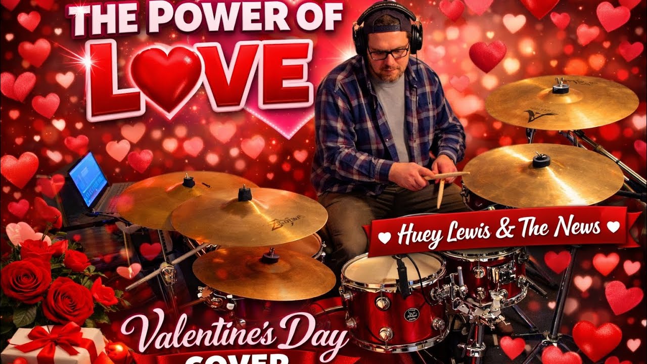 Huey Lewis and the News, Power of Love drum cover, stumbled on solo but otherwise it's a good take.