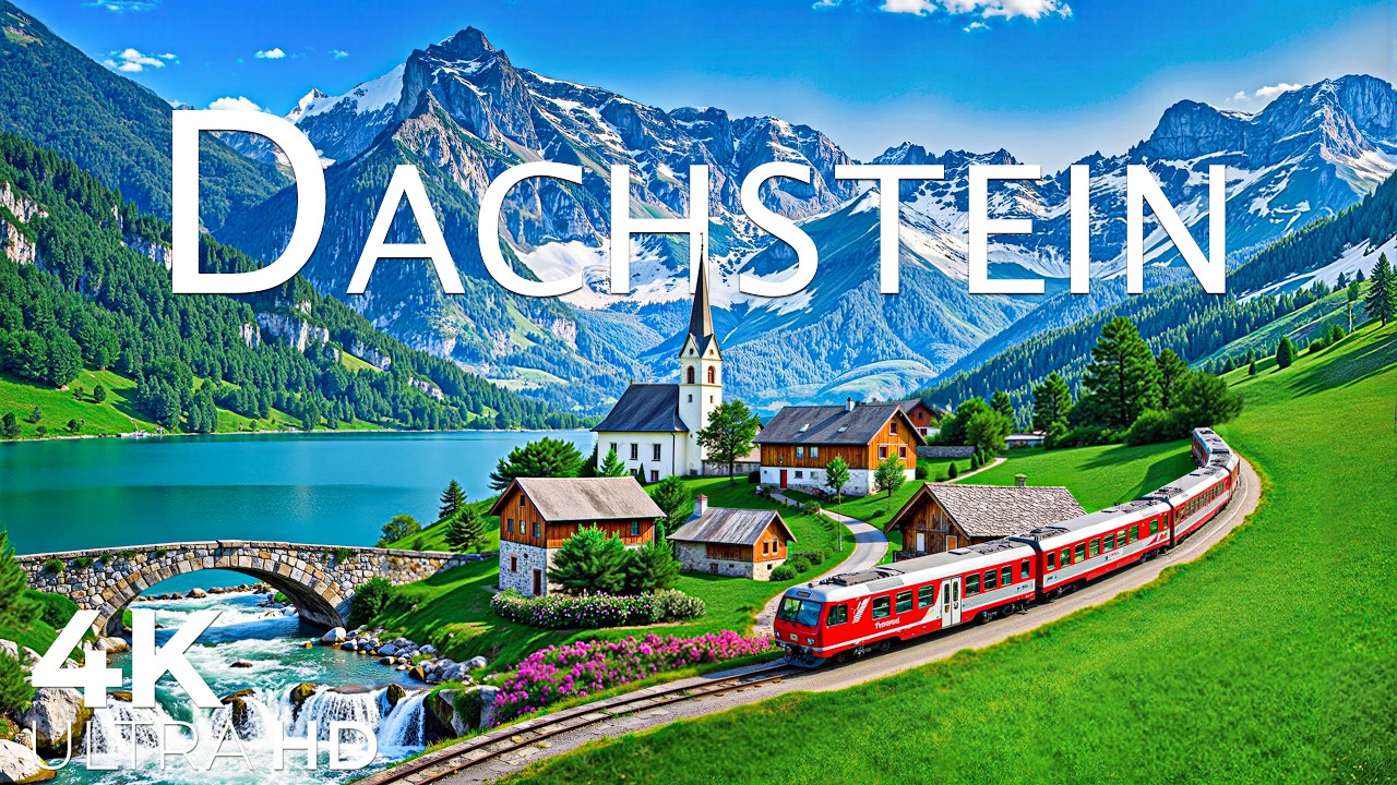 Dachstein in Alps 4K - Explore Majestic Peaks and Stunning Alpine Scenery with Calming Piano Music