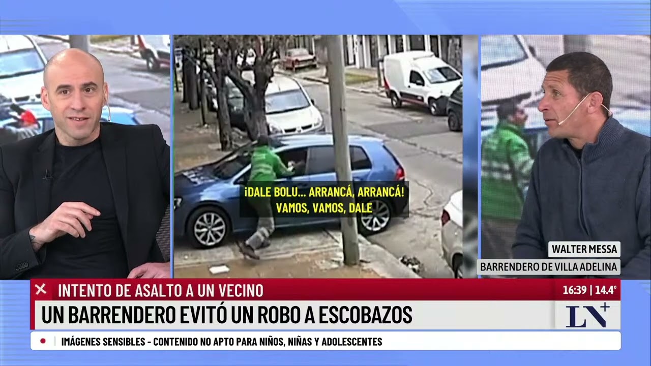 Habla el barrendero que evitó un robo: espantó a dos ladrones a escobazos