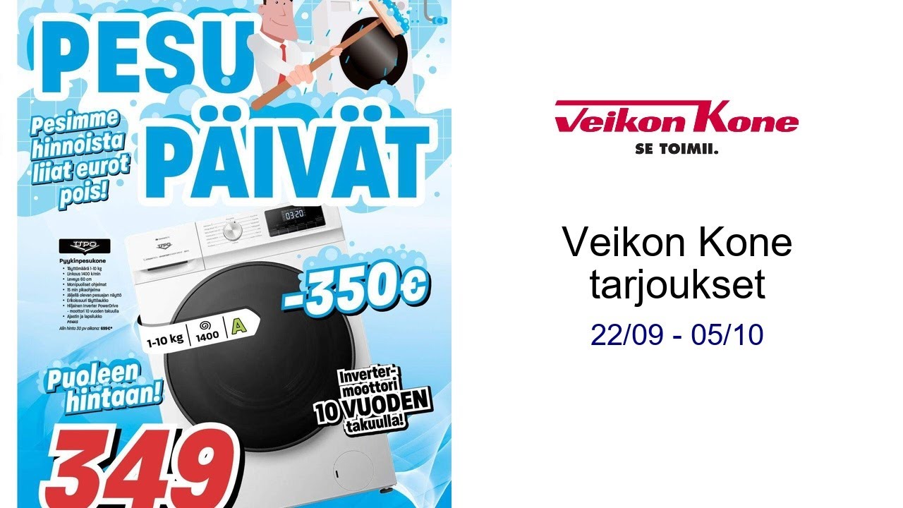 Veikon Kone tarjoukset 22/09 - 05/10
