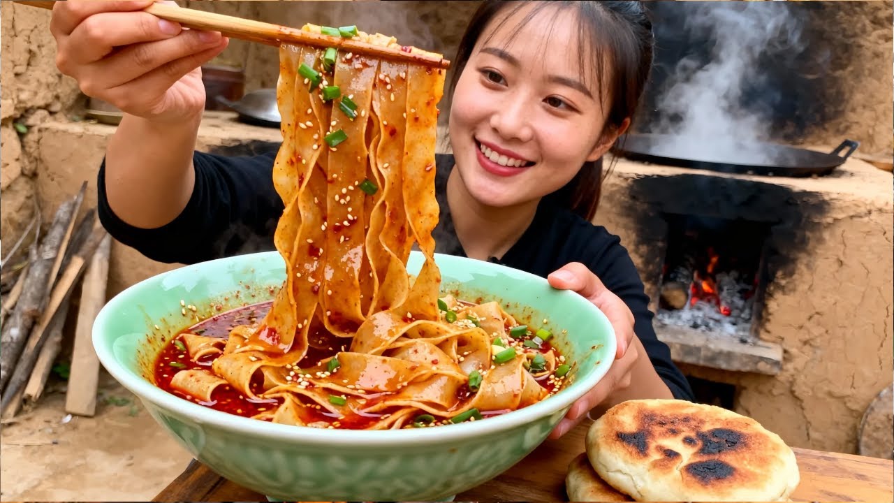 河南凉拌干面皮：一口筋道一口香，绝了！#农村美食 #家乡味道 #乡愁记忆 #我的乡村生活