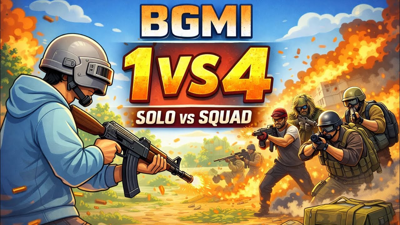 BGMI 1v4 Clutch 😈 Solo Squad Destroyed!