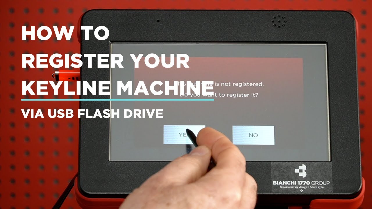 Registering a Keyline Electronic Key Machine via USB