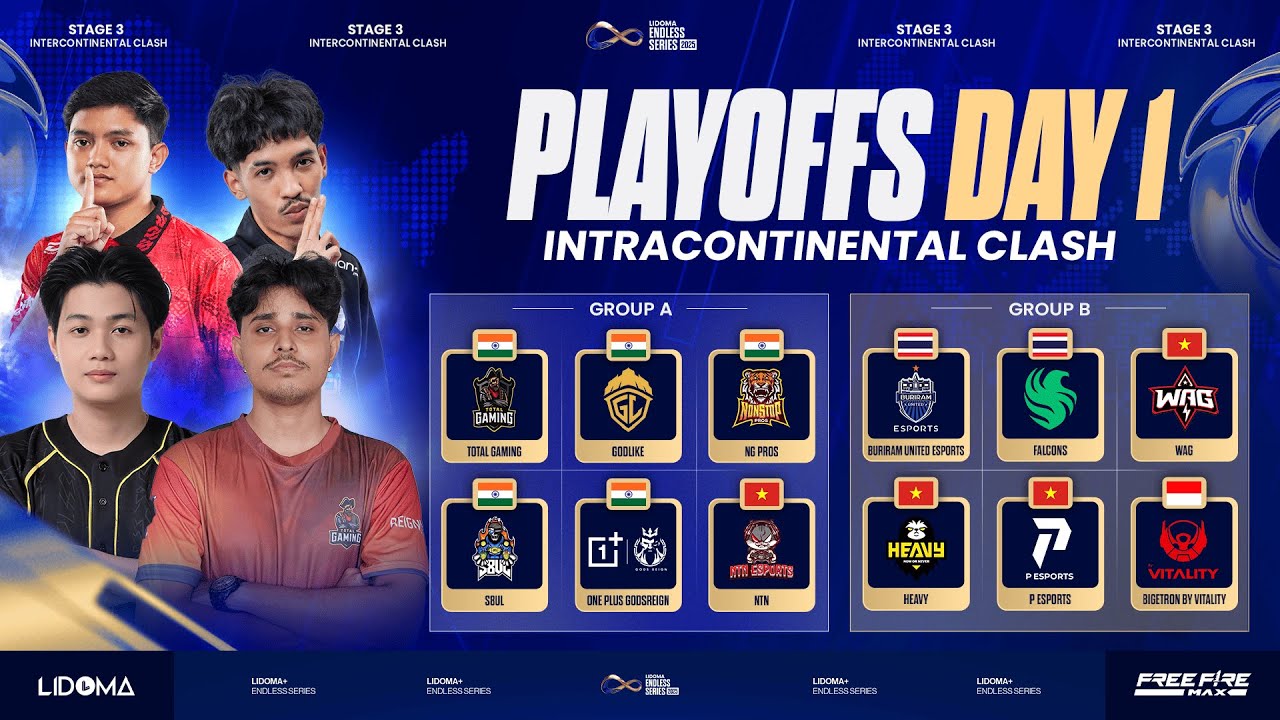 [HINDI] LIDOMA ENDLESS SERIES | INTRACONTINENTAL CLASH | DAY 1 #TG #BRU #GODL #WAG #BTR #S8UL