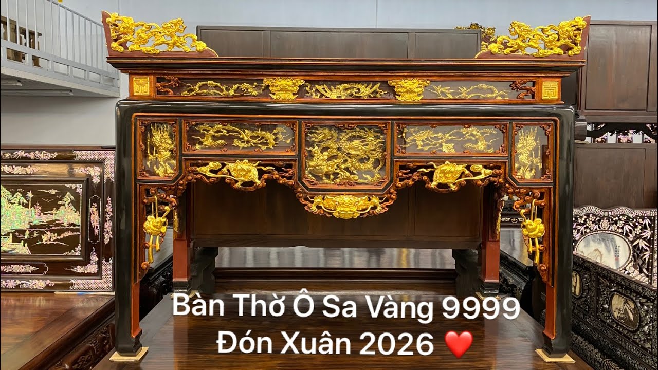 Bàn Thờ Ô Sa Thửa Vàng Ta 9999 Đón Xuân 0836269999 Đồ Gỗ Bùi Tuấn