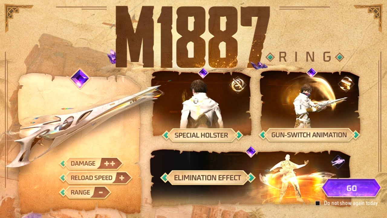 New M1887 only 90 daimond spin 🍀#freefire 