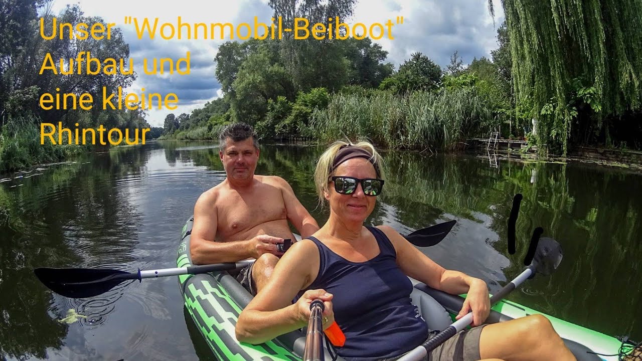 Aufbau und Rhintour mit unserem aufblasbaren Kajak...auf dem Wasser bei Fehrbellin in Brandenburg