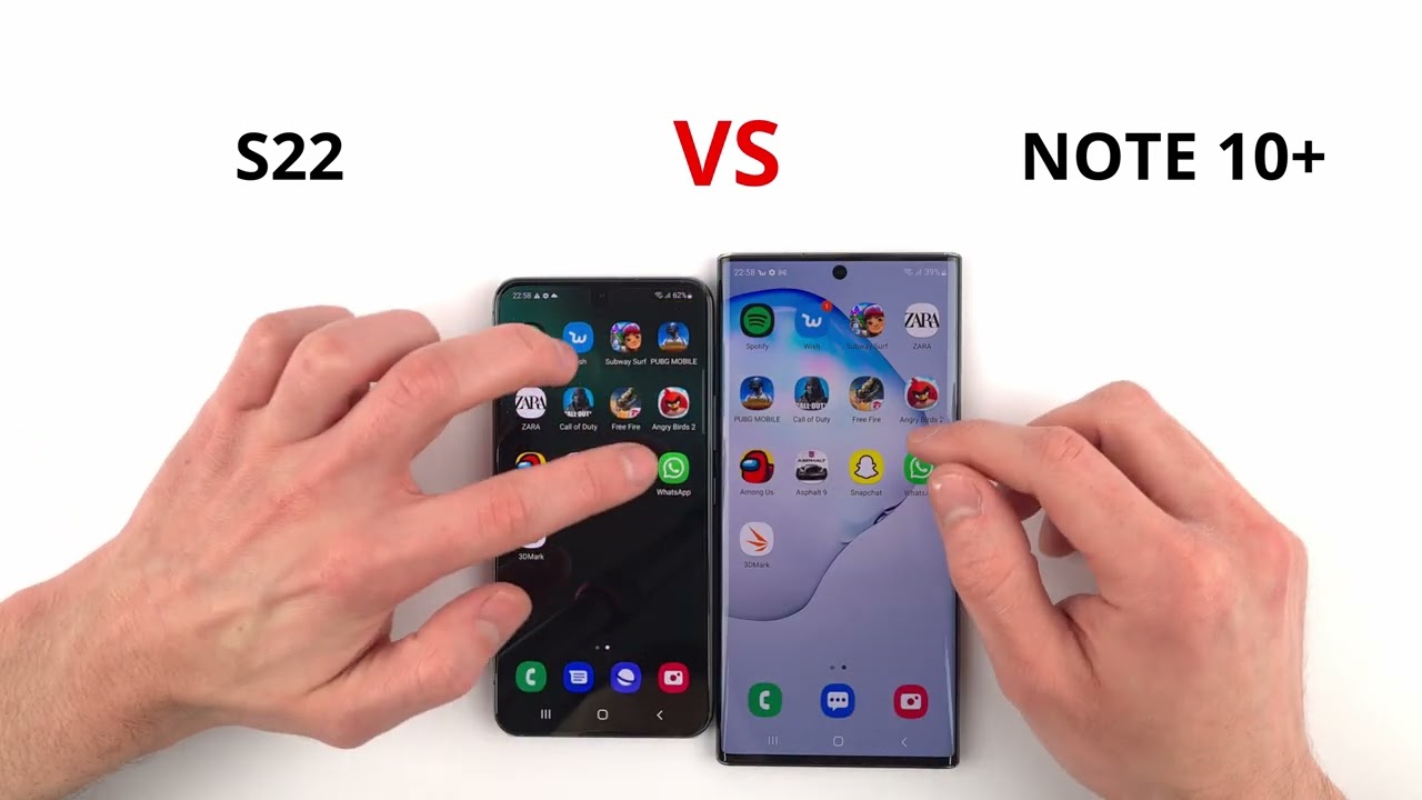 Samsung S22 vs Note 10+ SPEED TEST