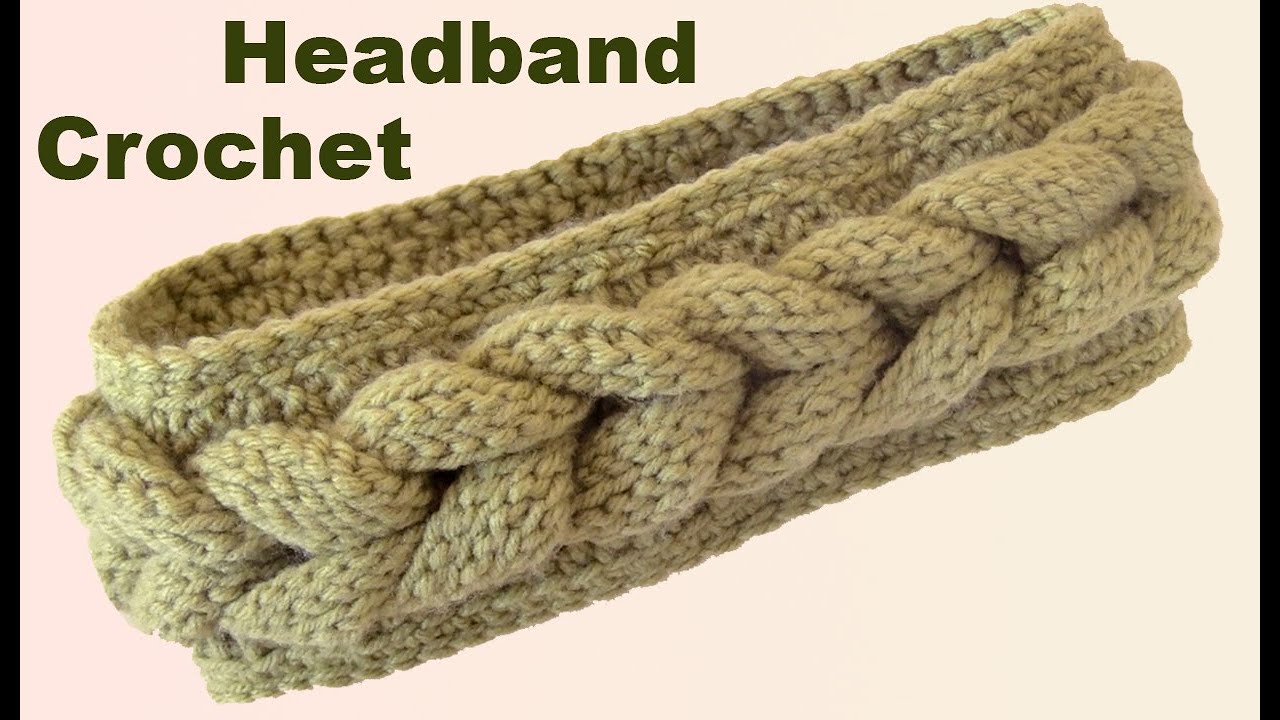 Diadema a Crochet para dama tejida en punto de trenzas gorditas