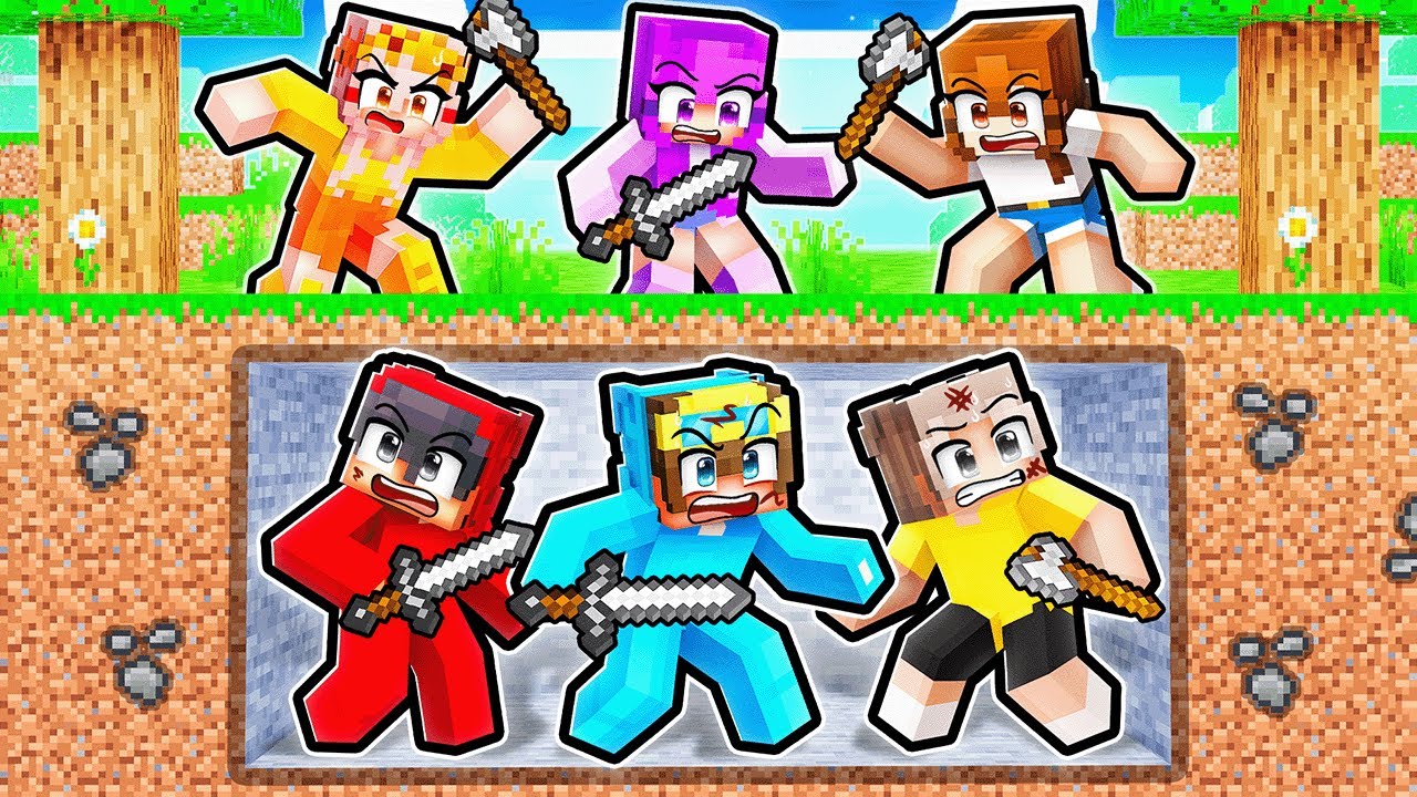 BOYS vs GIRLS Manhunt in Minecraft!