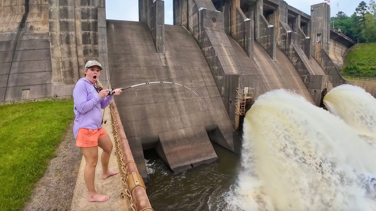She Found The BIG ONES Using RARE Bait at this GIANT SPILLWAY!!!  (BIGGEST of the YEAR!)