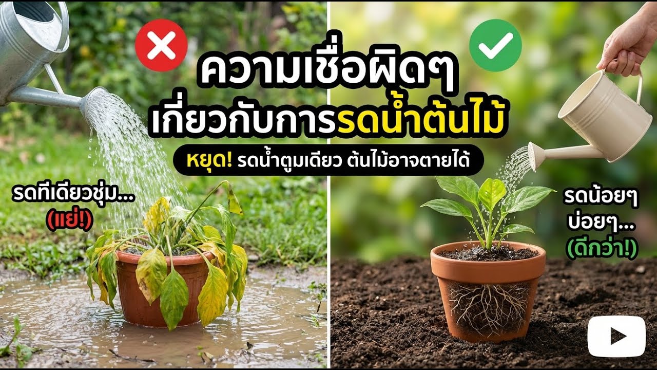 รดน้ำครั้งเดียวเยอะๆ แย่กว่าไหม? เคล็ดลับรดน้ำต้นไม้ให้รอด