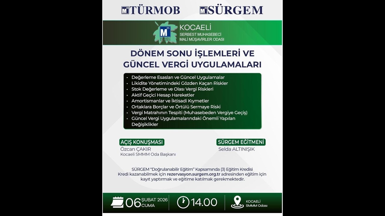 06 Şubat 2026 Dönem Sonu İşlemleri ve Güncel Vergi Uygulamaları