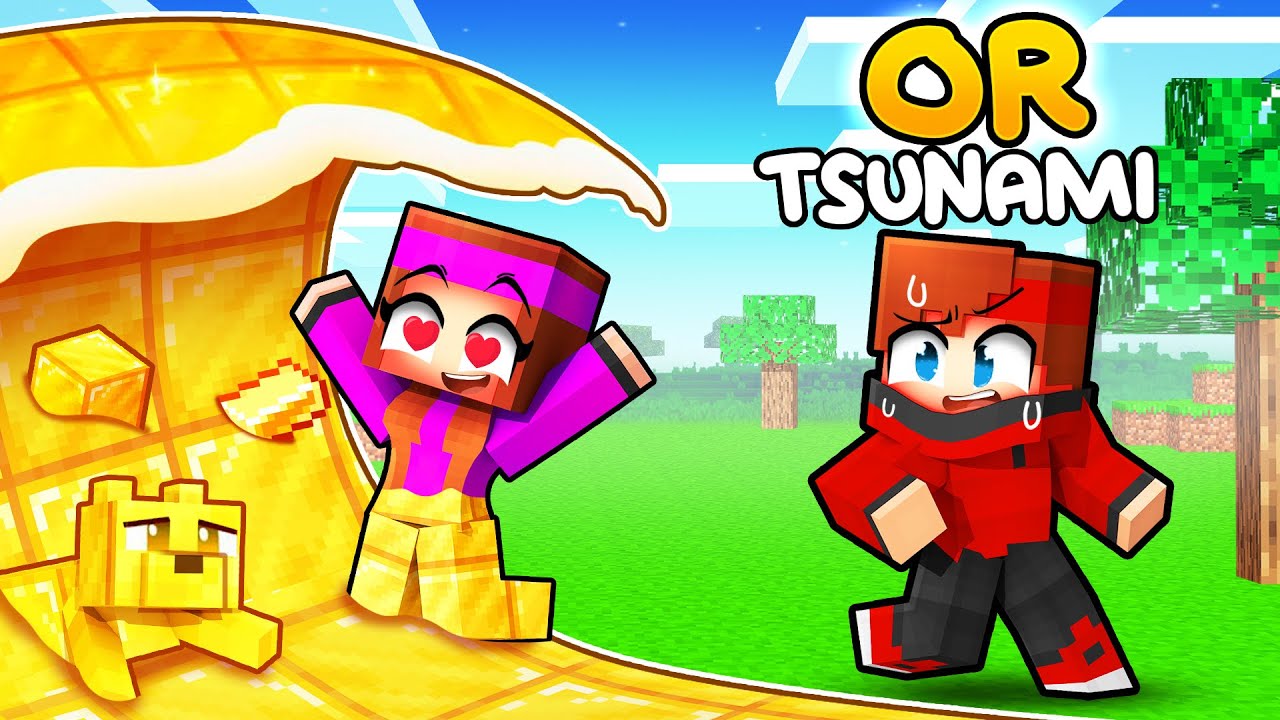 ЗОЛОТОЕ ЦУНАМИ поглощает город в Minecraft!