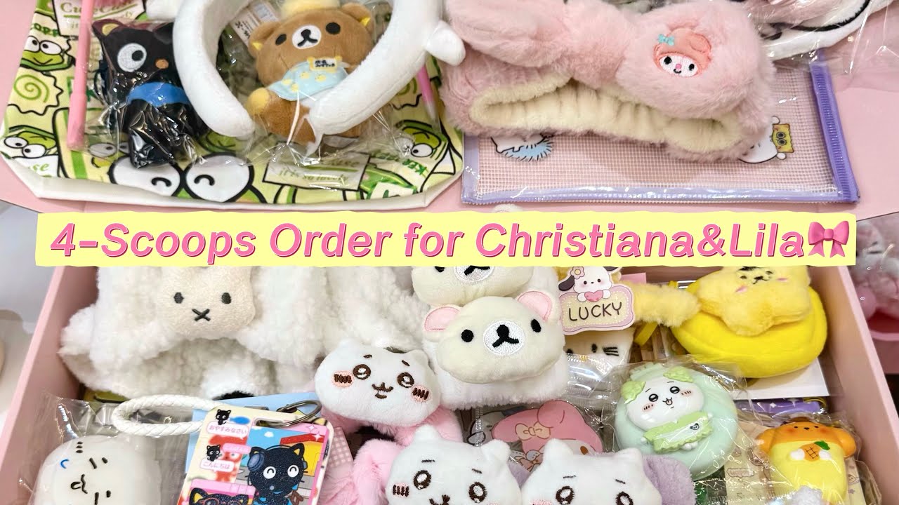 4-Scoop Order for Christiana&Lila💕💕#sanrio #luckyscoop #kawaii #packingorders #mysterybox #fyp 