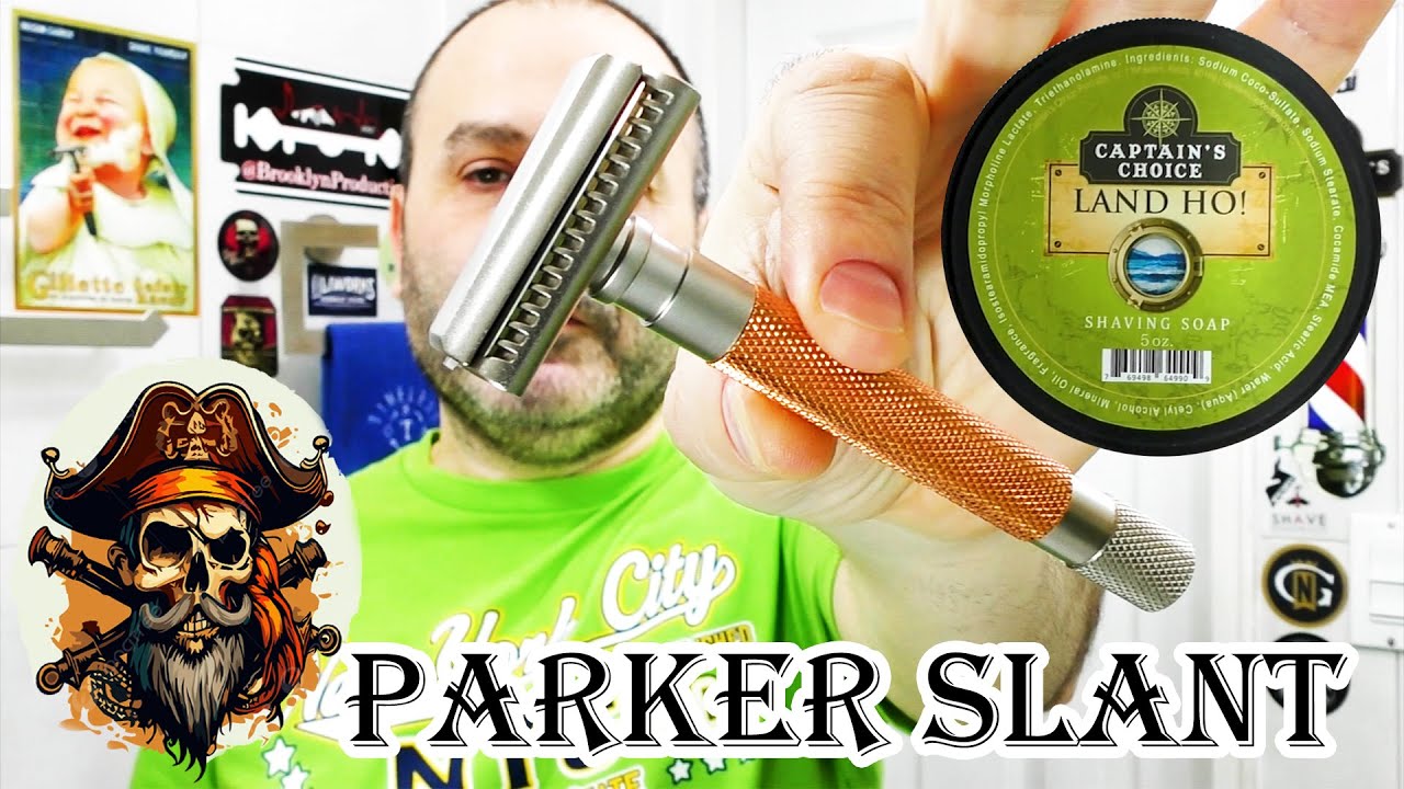 💈А так ли хороша бритва Parker THE SEMI SLANT 55SL с народными лезвия Gillette 7 O'clock? Бритье  🪒👍