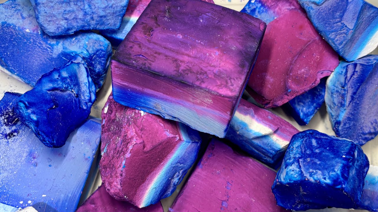 Purple & Blue Dyed Blocks and Jumbo Chunks ｜Crispy and Crunchy ｜Gym chalk