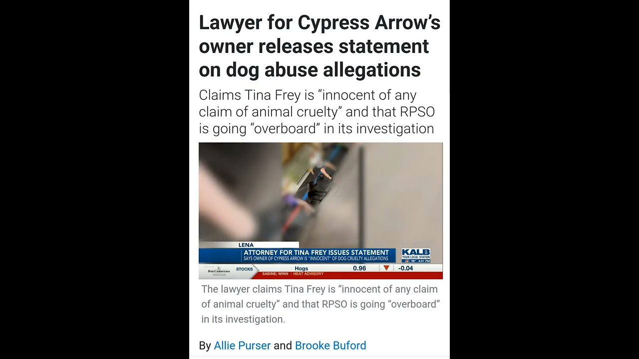 Cypress Arrow Cane Corso K9 Training Academy - Lawyer of Tina Frey Update
