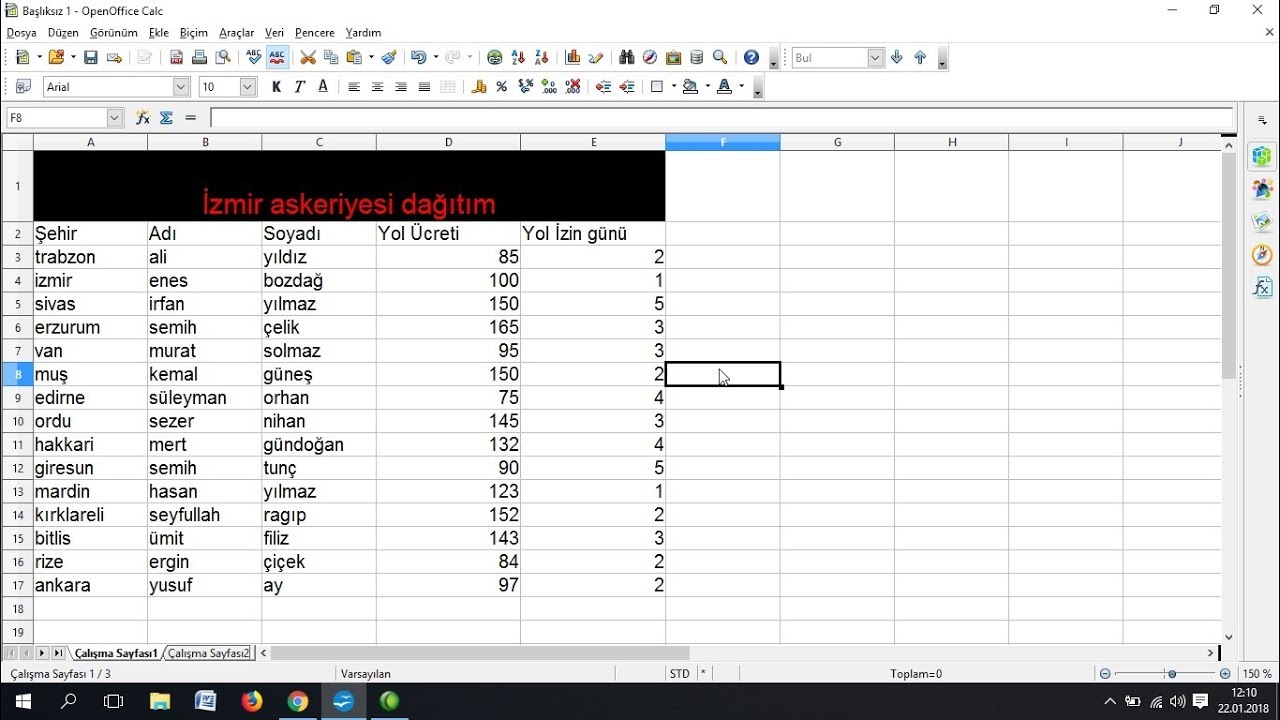 Open Office Calc Programında “Düşeyara” Fonksiyonu ile İki Tabloyu Birleştirme @omu61