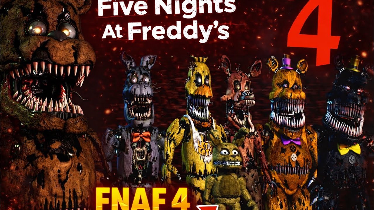 FNAF 4!! 😱Five Nights at Freddy's 4/ Noches 1-5 y Terror en 5 mins