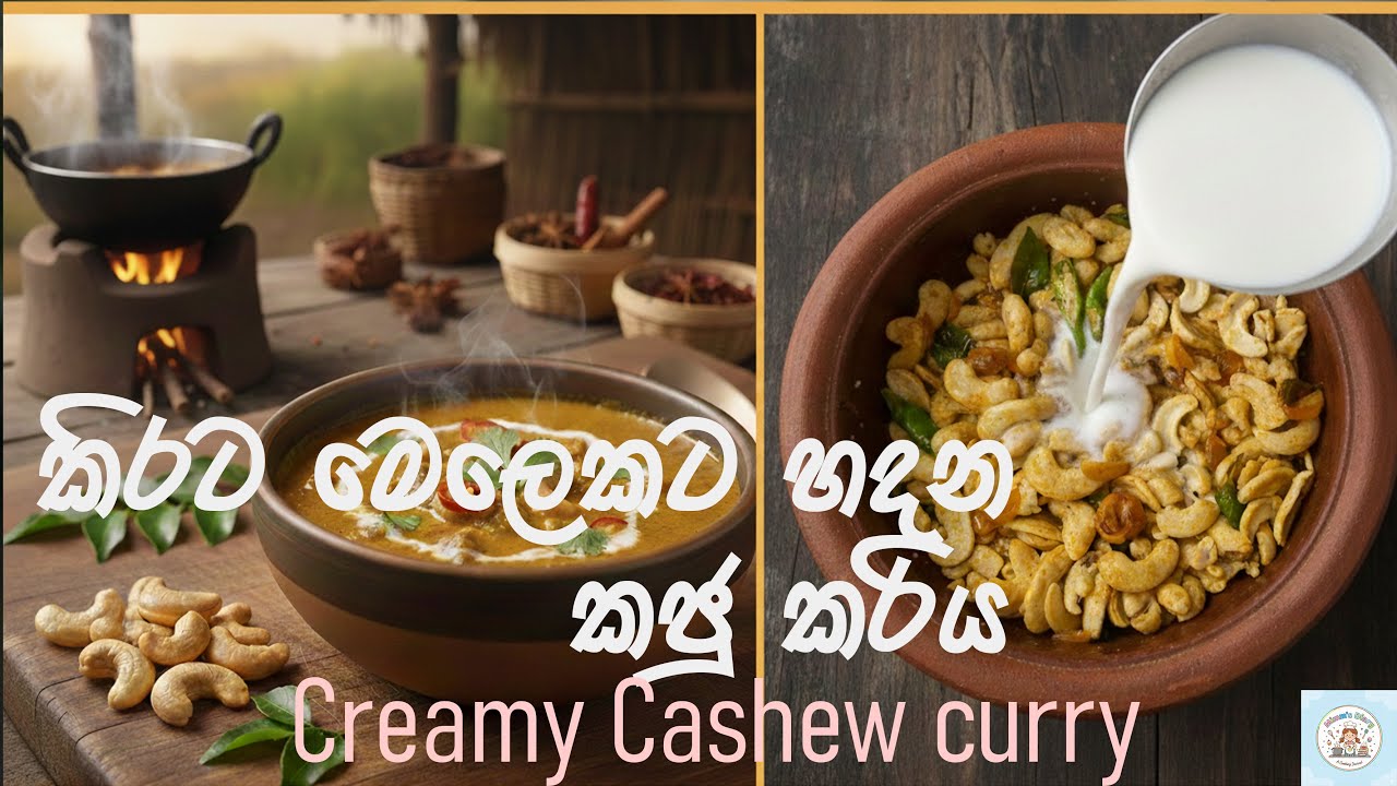 කිරට මෙලෙකට හදන කජු කරිය | Creamy Cashew Curry | Rich & Delicious Homemade Recipe