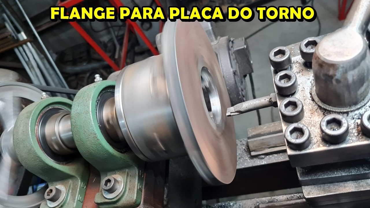 Como Fazer um Torno Caseiro Parte 41 - Fabricamos a Flange Para Placa do Torno