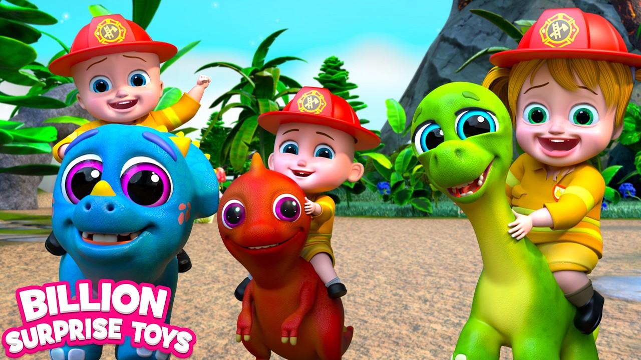 🔴 LIVE! Kids Ride a Giant Dinosaur! 😱🦖 Jungle Chase Adventure | 3D Cartoon for Toddlers