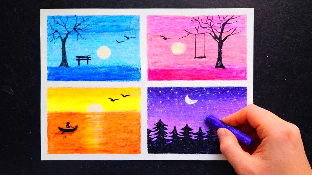 Easy oil pastel drawing #oilpastel #oilpastelsart #oilpasteldrawing