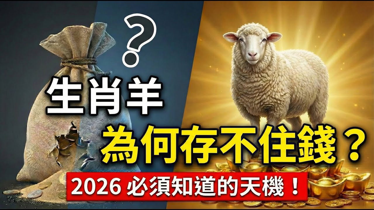 屬羊的「天命」已被揭曉：為什麼你總是存不住錢？看完這段影片，你就知道背後的「真相」是什麼！#屬羊2026運勢 #2026生肖羊運程 #招財 #風水 #算命 #屬羊 #財運 #改運 #偏財運 #生肖羊