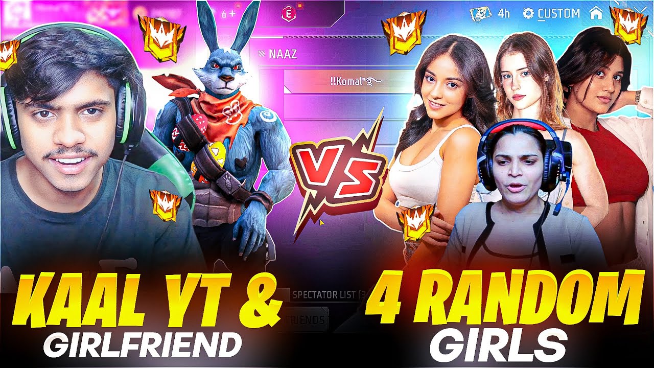 Me Vs 4 Pro girls 😨❤️ - grandmaster girls call me noob || papa ki pari ka attitude 😤 - free fire