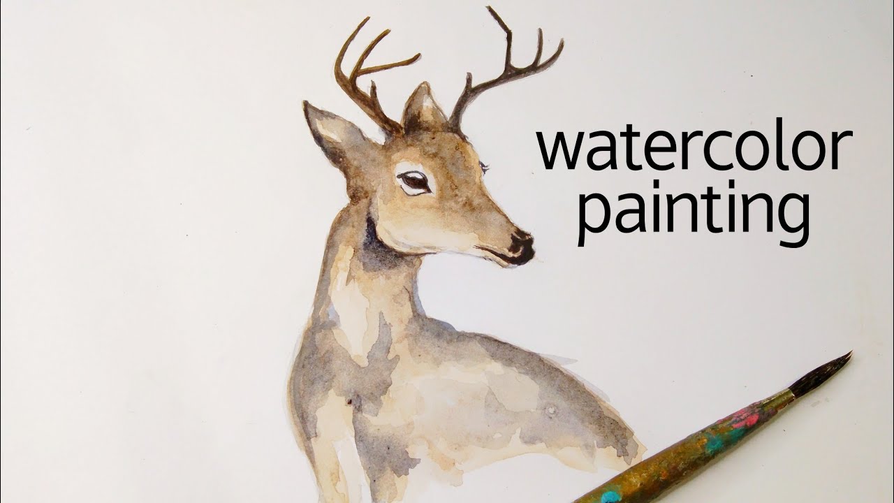 How to draw a deer | watercolor deer drawing easy | হরিন ছবি আঁকা