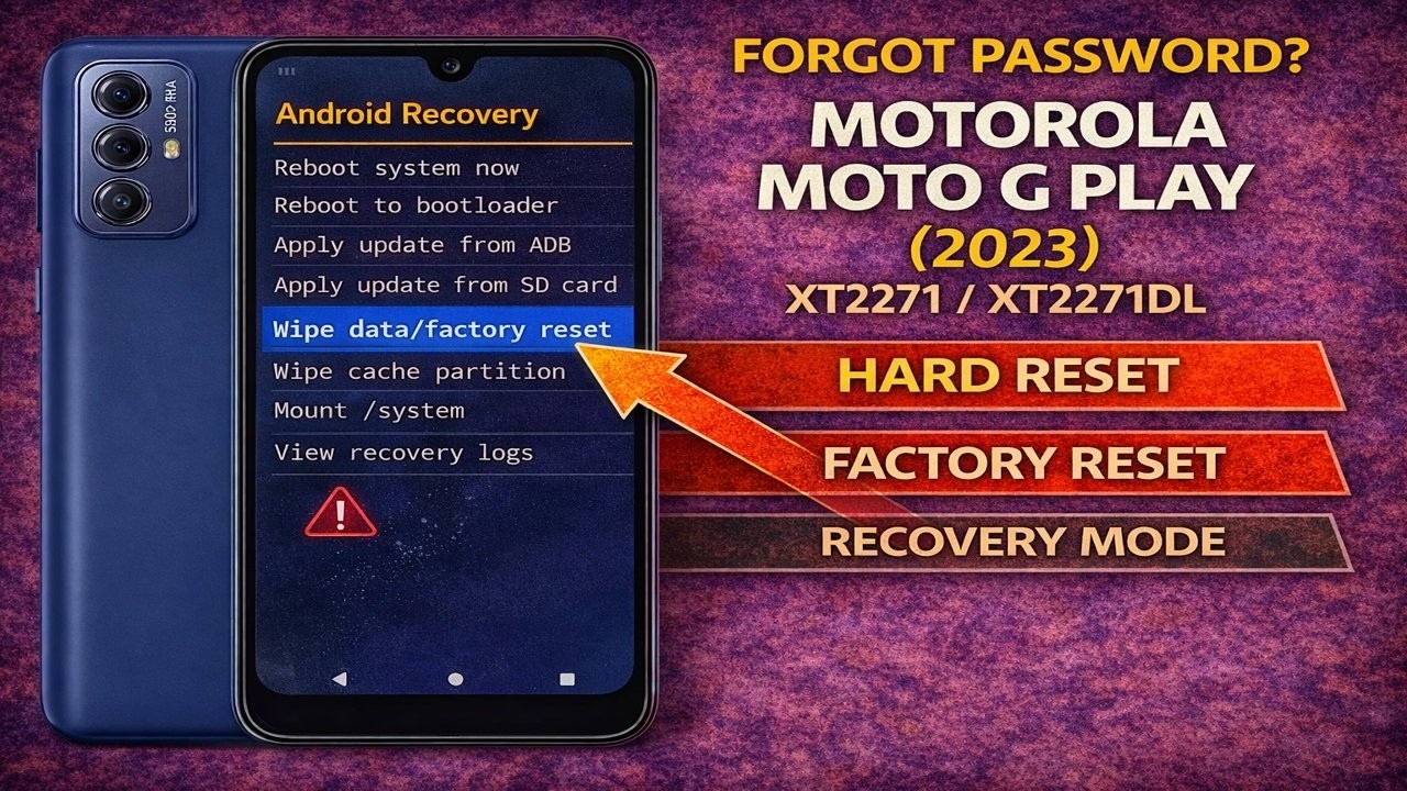 Forgot Password? Motorola Moto G Play (2023) XT2271 / XT2271DL Hard Reset Factory Reset & Recovery