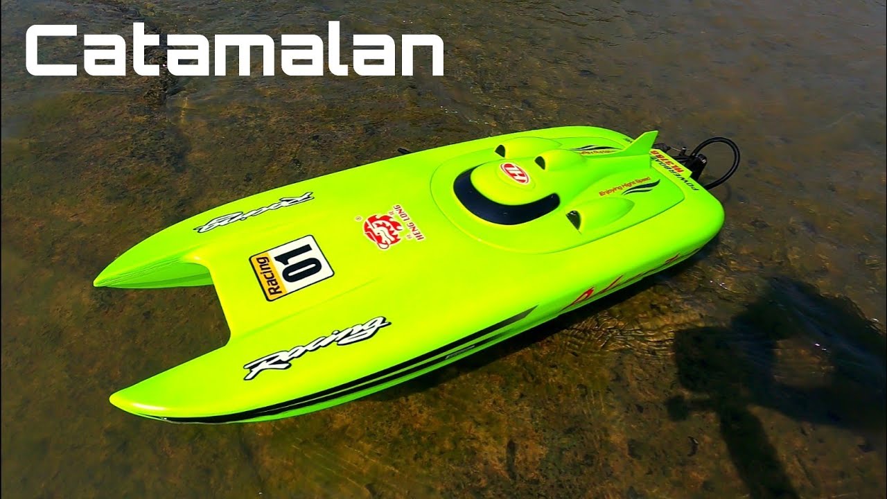 เรือบังคับไฟฟ้า เรือแคท ทามาราน มอเตอร์ 390 ราคา 1,800. จะแรงขนาดไหน?.Remote control boat. Catamalan