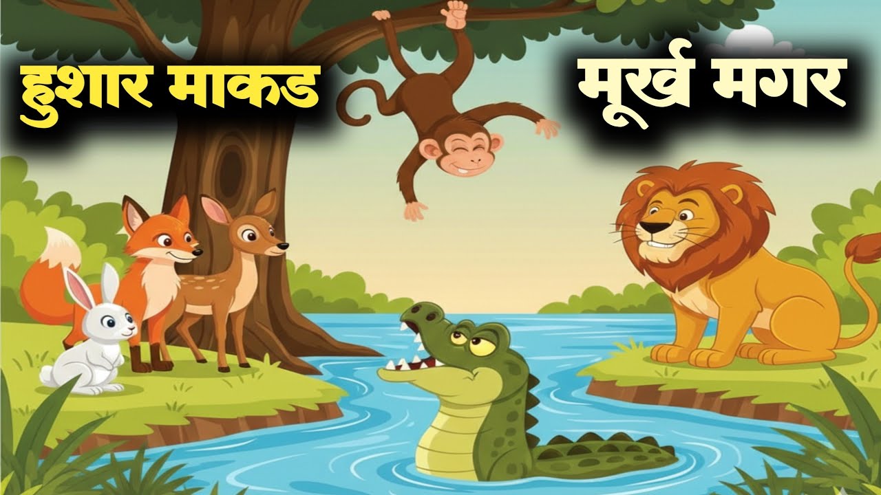 हुशार माकड | मूर्ख मगर | clever monkey 🐒 | Stupid crocodile🐊 | Marathi Storis | Marathi Fairty tales