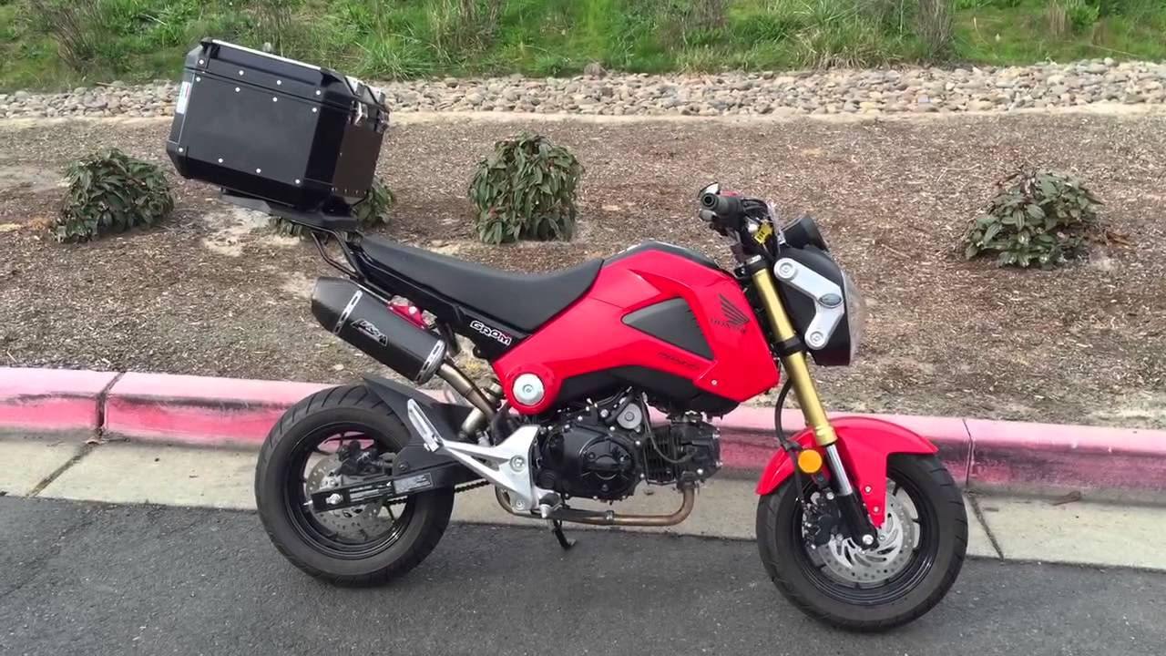 Review on Givi Trekker Outback 42 liter black aluminum top case on Honda Grom!