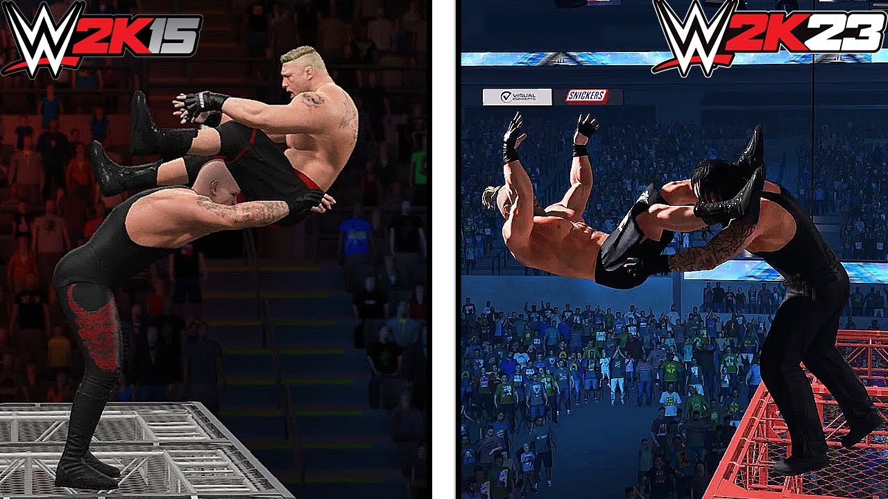 Best Extreme FINISHERS in WWE 2K15 vs 2K23 !!!