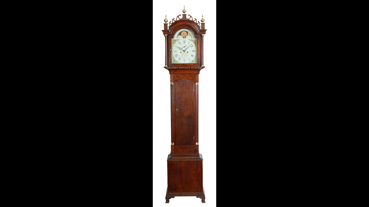 Jacob Sargeant, Hartford, Connecticut, Cherry Case Tall Clock With Lunar Dial Made 1795
