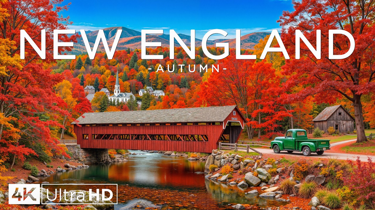 New England Fall 4K 🍁 Peak Autumn Colors Across Vermont, New Hampshire and Scenic Mountain Valleys