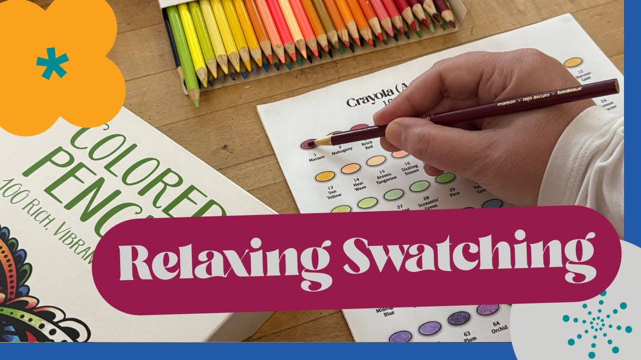 Crayola Adult Coloring Colored Pencils 100 Count | Real-Time Swatch Chart (White Box)