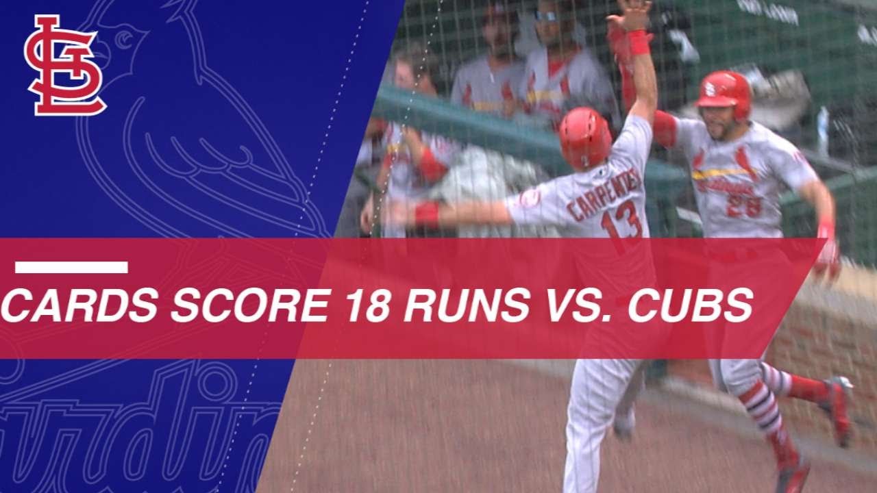 Cardinals score 18 runs vs. the Cubs