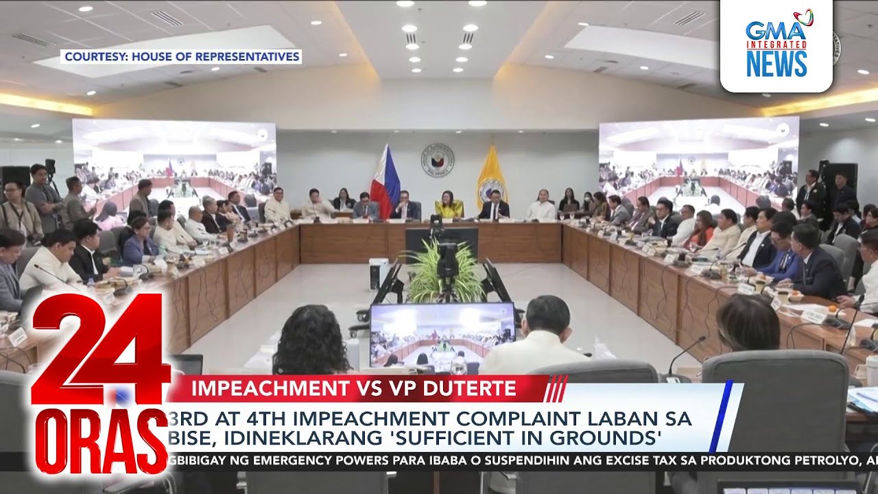 3rd and 4th impeachment raps vs VP, “sufficient in grounds” says HOR Justice Comm. | 24 Oras