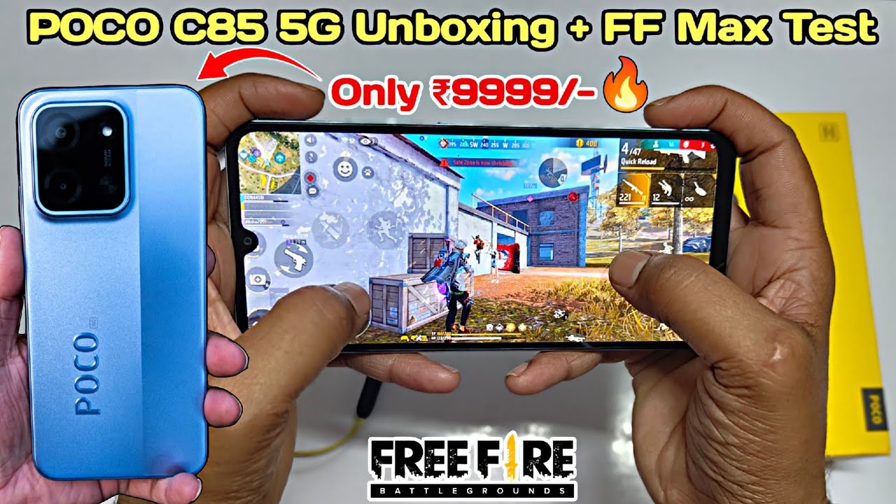 Poco C85 5G Free Fire Gaming + Battery Drain + Heating Test | Poco C85 Free Fire Gameplay | One tap.