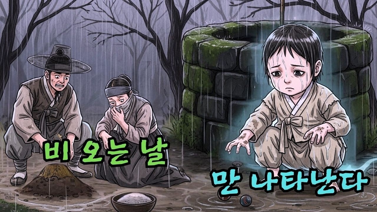 비 오는 날마다 우물가에서 구슬을 굴리는 익사한 아이의 혼령… 그리고 마을 사람들의 소름 끼치는 대처법