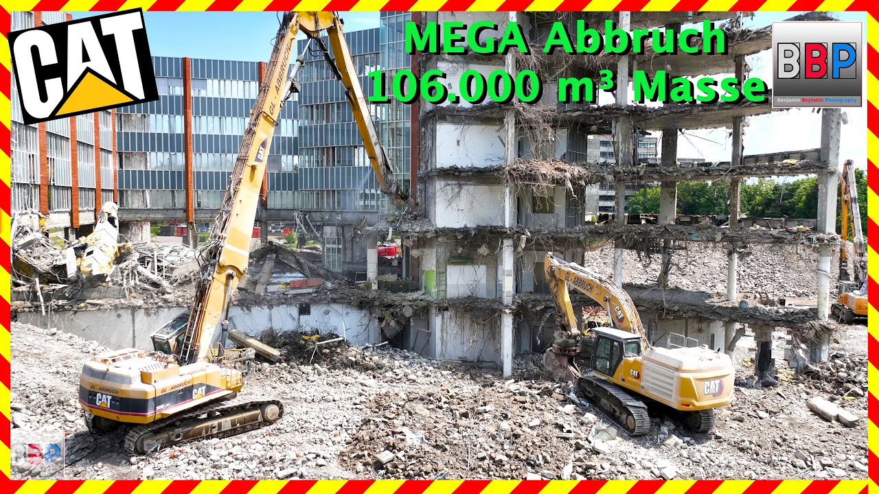👷 CAT 365B & 352 - Abbruch Bürokomplex, Stuttgart, 2024. #6