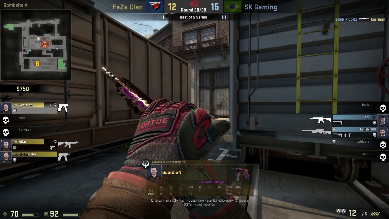FaZe Guardian 4K Clutch w/ Knife on FALLEN Train @ ESL PRO LEAGUE 6