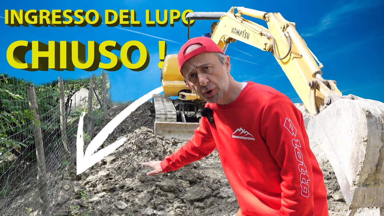 Sistemazione recinzione anti lupo con escavatore Komatsu. Proteggiamo gli animali!